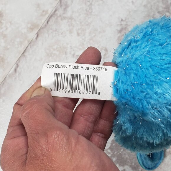 2 Ages 3+ Blue Metallic Fuzzy Bunnies Opp Plush Stuffed Animal 6" - Picture 7 of 11